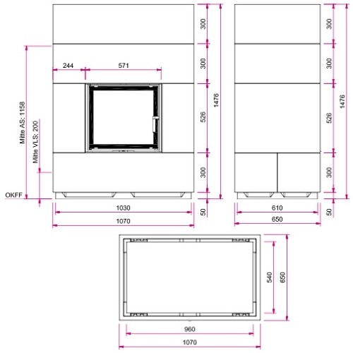 Camina S7 TV Kurz Kaminbausatz 7 kW Speicheranlage