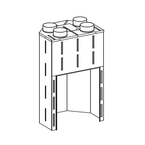 Leda - Konvektionsmantel LAVA D mit 4 Zuluftstutzen Ø 150 mm Kaminzubehör