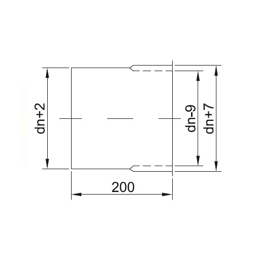 Wandfutter L=200 mm - einwandig - Reuter EW-BLUE
