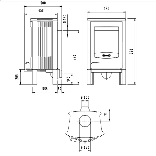 Dovre Astro 2/L Kaminofen 7 kW