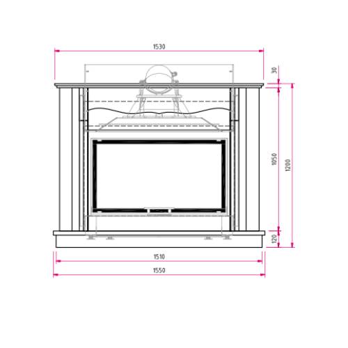 Camina N38 Kaminbausatz 10 kW Naturstein-Anlage