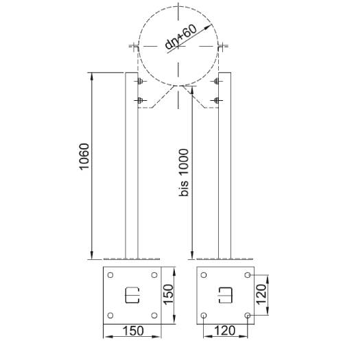 Wandabstandshalter - SET 1000 mm - Reuter DW-Systeme