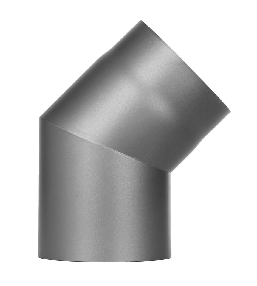 Ofenrohr - Winkel 45° ohne Tür gussgrau - Tecnovis TEC-Stahl