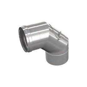 Bogen 87° mit Prüföffnung (max. 600°C) - einwandig - eka edelstahlkamine complex E