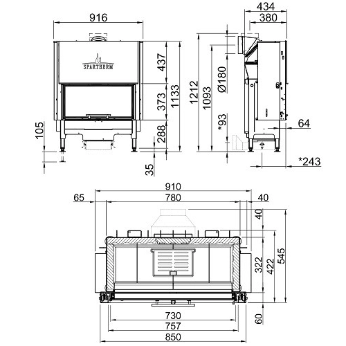 Spartherm Varia ASh Kamineinsatz 7 kW Schiebetür