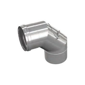 Bogen 90° mit Prüföffnung (max. 600°C) - einwandig - eka edelstahlkamine complex E