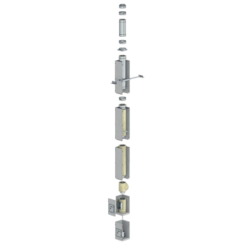 Leichtbauschornstein F90-Bausatz Wohnzimmervariante mit Innenrohrdurchmesser 130 mm – Tecnovis