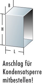Putztürverlängerung 250 mm 150 mm x 300 mm - einwandig - Raab EW-FU