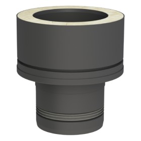 Pelletofenrohr - Übergang EW-PV auf TEC-DW-Standard - schwarz lackiert - Tecnovis TEC-Pellet