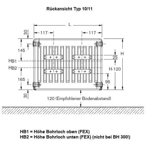 Heizkörper Komplett Set Buderus Logatrend C-Profil Typ 11 - Flachheizkörper