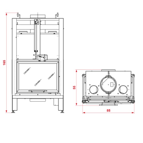 Palazzetti Ecomonoblocco MX 78 Eckkamin Kamineinsatz 13 kW