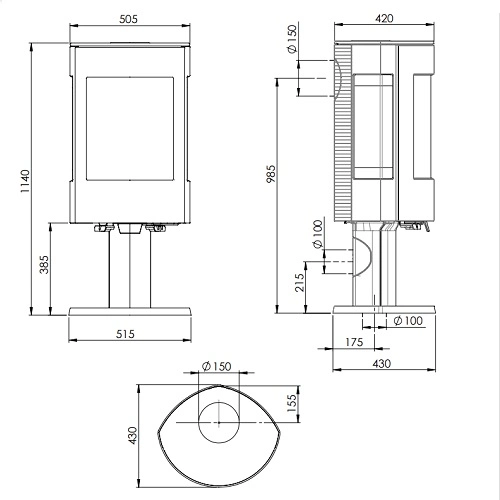 Dovre Astro 3 CB/P Kaminofen 8 kW