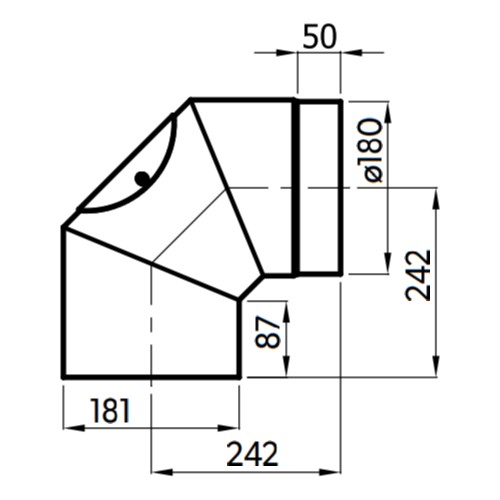 Ofenrohr - Anschluss-Set hinten 180 mm - Kaminofen-Speicherofen - schwarz - Reuter Ferrum