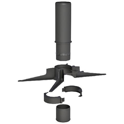 Montageset 2, Mündungsendstück und Aufhängung - Kunststoff- Tecnovis TEC-PP-FLEX