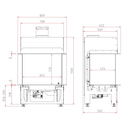 Schmid Ekko G U 67 Gaskamin