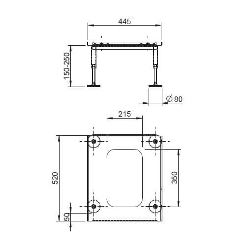 Kaminzubehör LEDA - Traglager T3 für BRILLANT H2 / BRINELL H3 / RUBIN K20/ K21 / TURMA