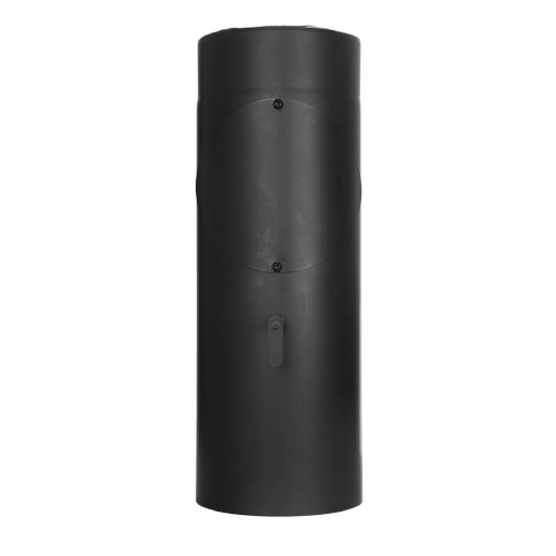 Ofenrohr - doppelwandig - Längenelement 500 mm mit Drosselklappe und Tür (mit Einzug) schwarz - Tecnovis TEC-Protect