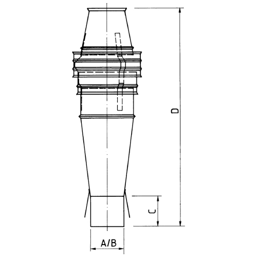 Schornsteinaufsatz einwandig - Sorex Kegel - 2300 mm Höhe