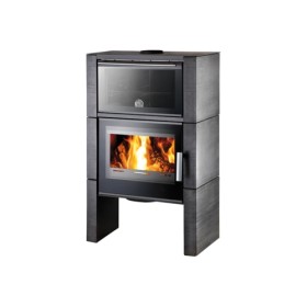 Haas und Sohn NEWHAM easy back keramik Kaminofen 8 kW mit Backfach