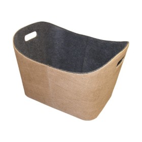 Lienbacher - Holzkorb Jute Beige/Filz Grau Kaminzubehör