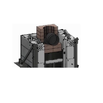 Kaminzubehör Cera Design - Wärmespeicherstein für KLC, Rauchrohranschluss (hinten)
