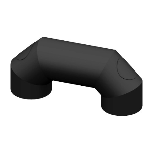 Reuter - Doppel Rauchrohrbogen aus 2 mm Stahlblech mit Tür Ø 180 mm Kaminzubehör
