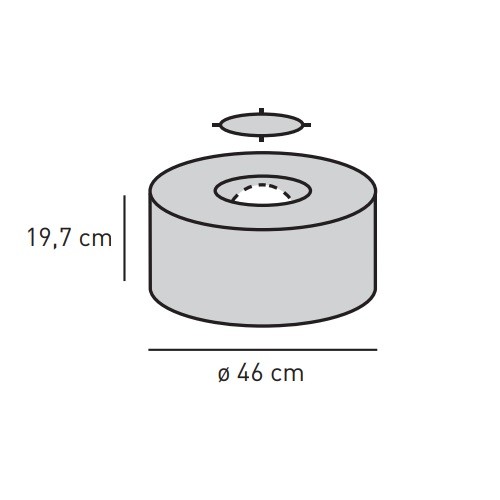 Kaminzubehör Skantherm - Technik Box, ø 46,0 cm, Rauchrohröffnung hinten, für Elements Rund