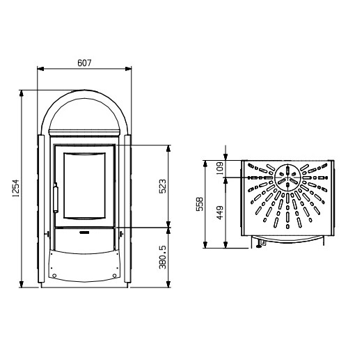 La Nordica Svezia New BII Kaminofen 10,6 kW mit Warmhaltefach
