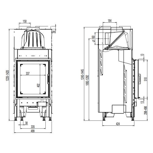 Austroflamm 45K 2.0 Kamineinsatz 6 kW Drehtür