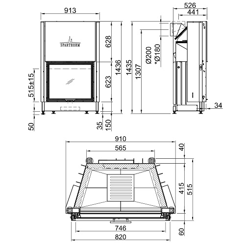 Spartherm Varia Sh Kamineinsatz 10,5 kW raumluftunabhängig