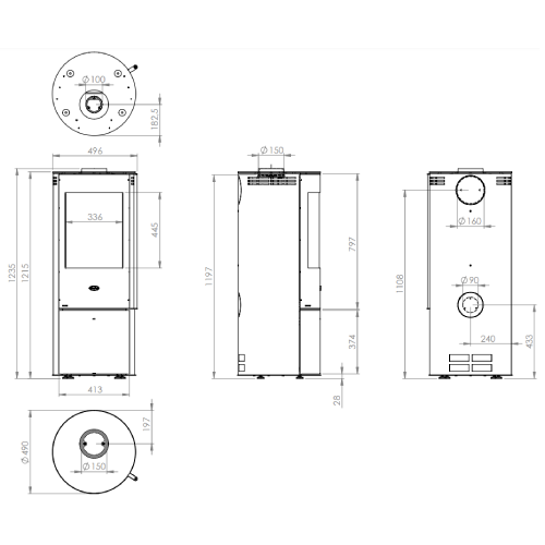 Fireplace Isola Kaminofen 6 kW