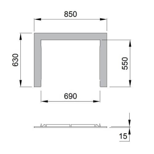 La Nordica - Verkleidung - Cornice Steel 3 Lati Kaminzubehör