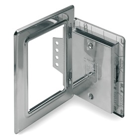 Edelstahlkamintüre 300 x 200 mm mit Schiebestutzen - einwandig - Tecnovis TEC-EW-Classic