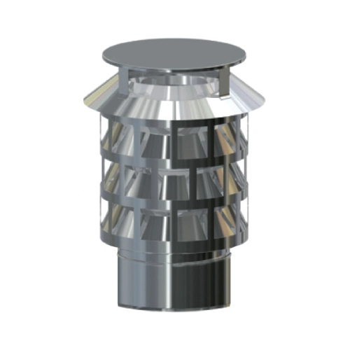 Regenhaube mit Lamellenkopf 450 mm - einwandig - Reuter EW-BLUE