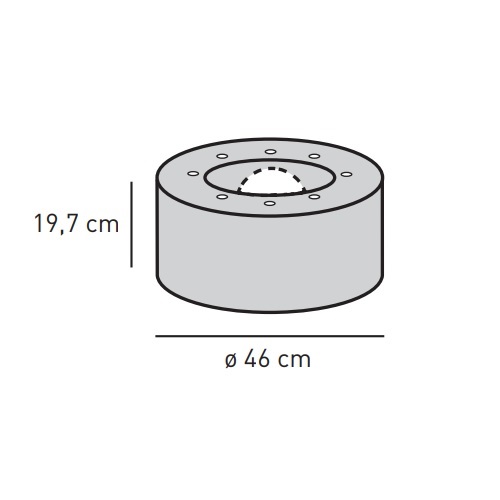 Kaminzubehör Skantherm - Basis Box, ø 46,0 cm inkl. Anschlussöffnung hinten für Elements Rund