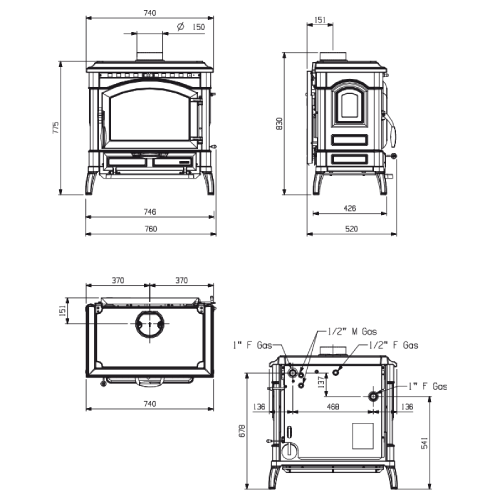 La Nordica TermoIsotta D.S.A. Kaminofen 15 kW wasserführend