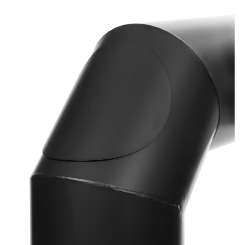 Ofenrohr - Winkelrohr (Schenkellänge 450/700 mm) mit Tür und Klappe schwarz - Tecnovis TEC-Stahl