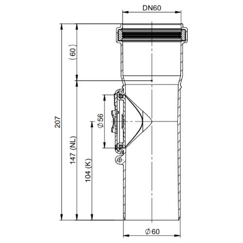 Inspektionselement - einwandig - Tecnovis TEC-PPS