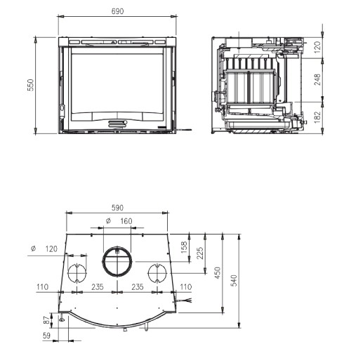 La Nordica Inserto 70 4.0 Tondo - Ventilato Kamineinsatz 7,8 kW