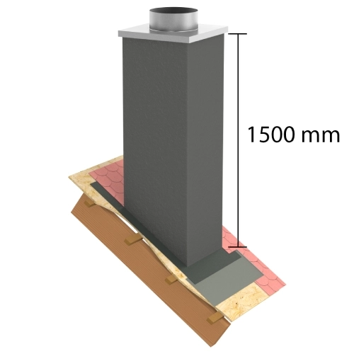 Kaminverkleidung Stülpkopf Furado L=1500 mm "Lackiert" - Tecnovis TEC-LS-F