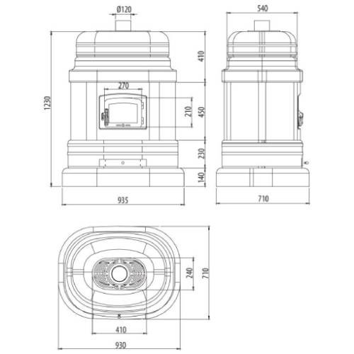 Sergio Leoni Corsara L/A Kaminofen 14,6 kW Speicherofen