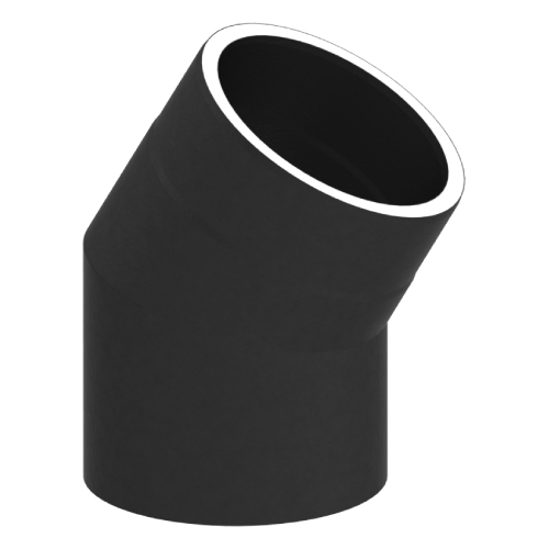 Ofenrohr - doppelwandig - Winkel 30° ohne Tür schwarz - Tecnovis TEC-Protect