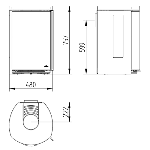 Jydepejsen Cozy Modern Wall Kaminofen 6 kW