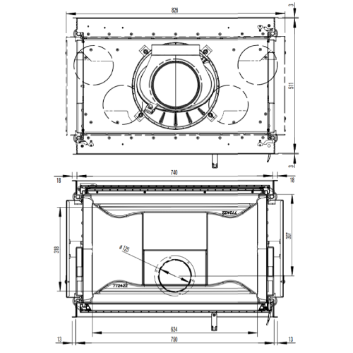 Austroflamm 75x39K II 2.0 Kamineinsatz 10 kW Drehtür, Durchsicht