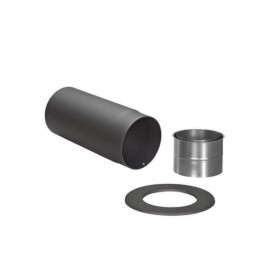 Ofenrohr - Anschluss-SET hinten 130 mm - schwarz - Tecnovis TEC-Stahl