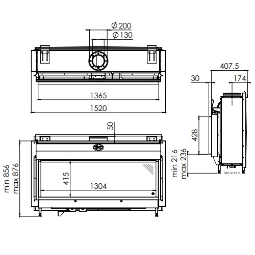 DRU Metro 130XT-41 RCH Gaskamin