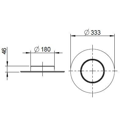 Kaminzubehör LEDA - Guss-Heizgasstutzen Ø 180 mm