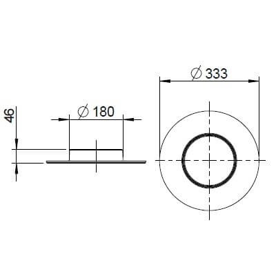 Leda - Guss-Heizgasstutzen Ø 180 mm Kaminzubehör