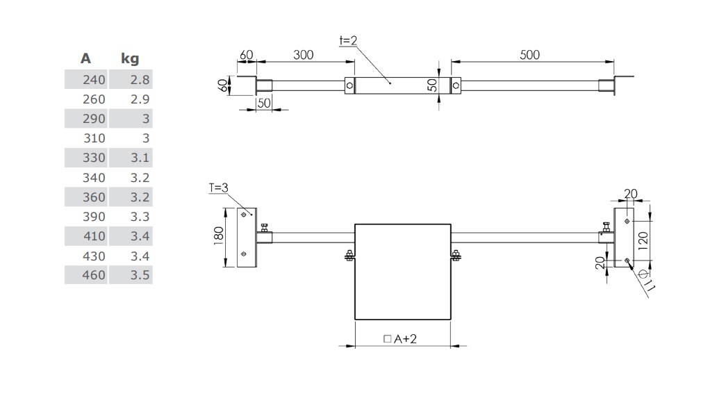 Leichtbauschornstein - Sparrenhalter für Schacht - Tecnovis TEC-LS-F