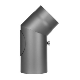 Ofenrohr - Winkel 45° mit Tür gussgrau - Tecnovis TEC-Stahl